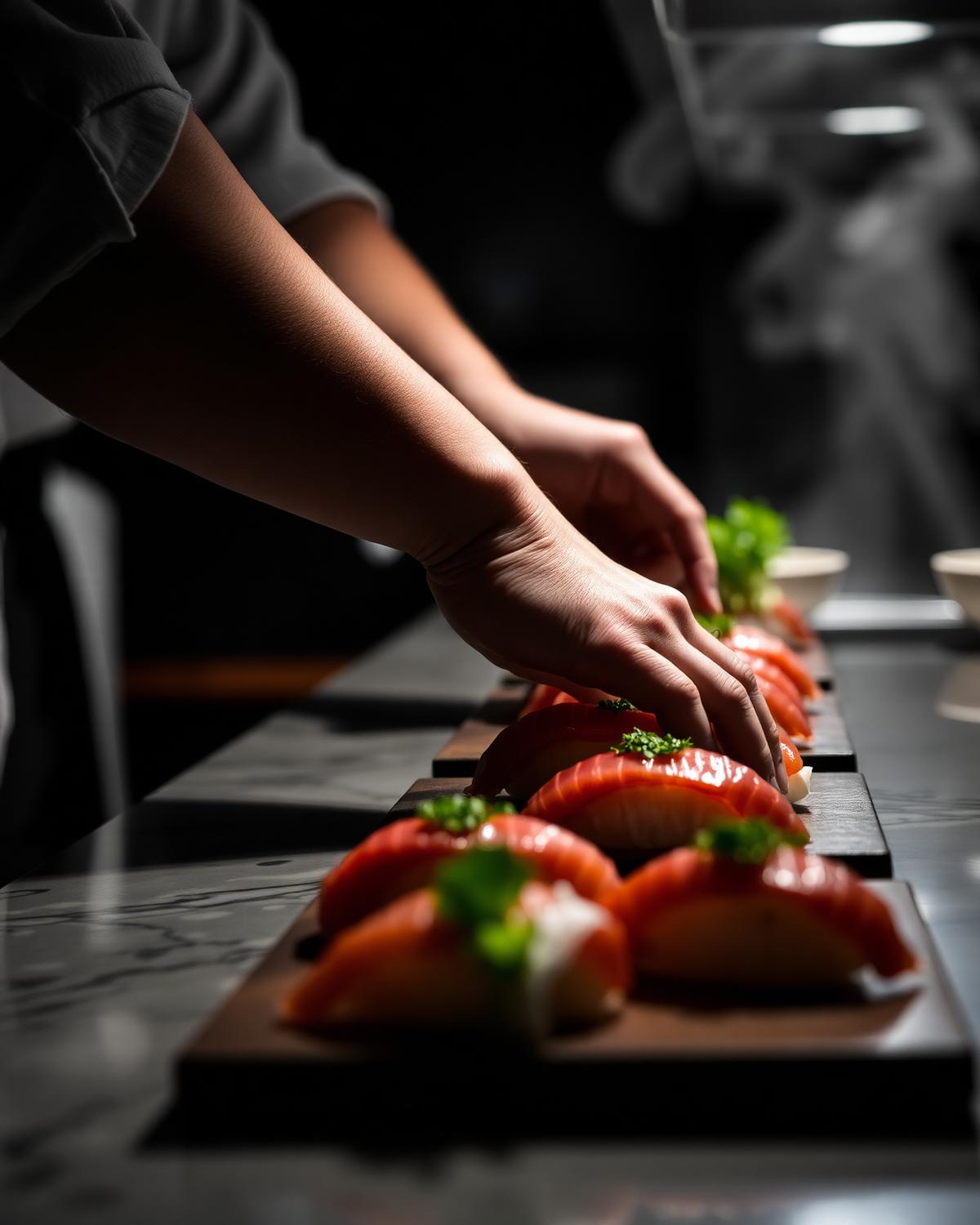 Chef preparing sushi